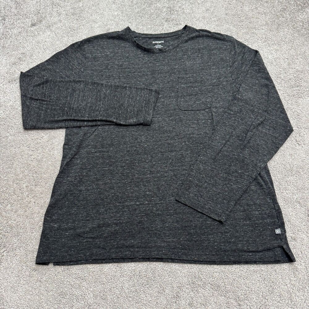 Bonobos Triblend Long Sleeve Pocket T-Shirt Men Large Heather Gray Crew Neck Tee